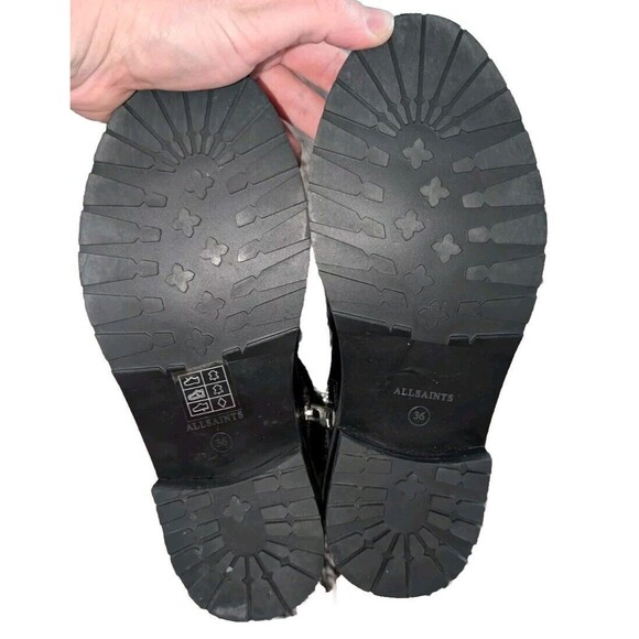 All Saints Donita Womens Boots Black Leather NWOT EU 36/US 6 Combat Patent - Picture 10 of 10